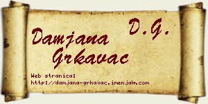 Damjana Grkavac vizit kartica